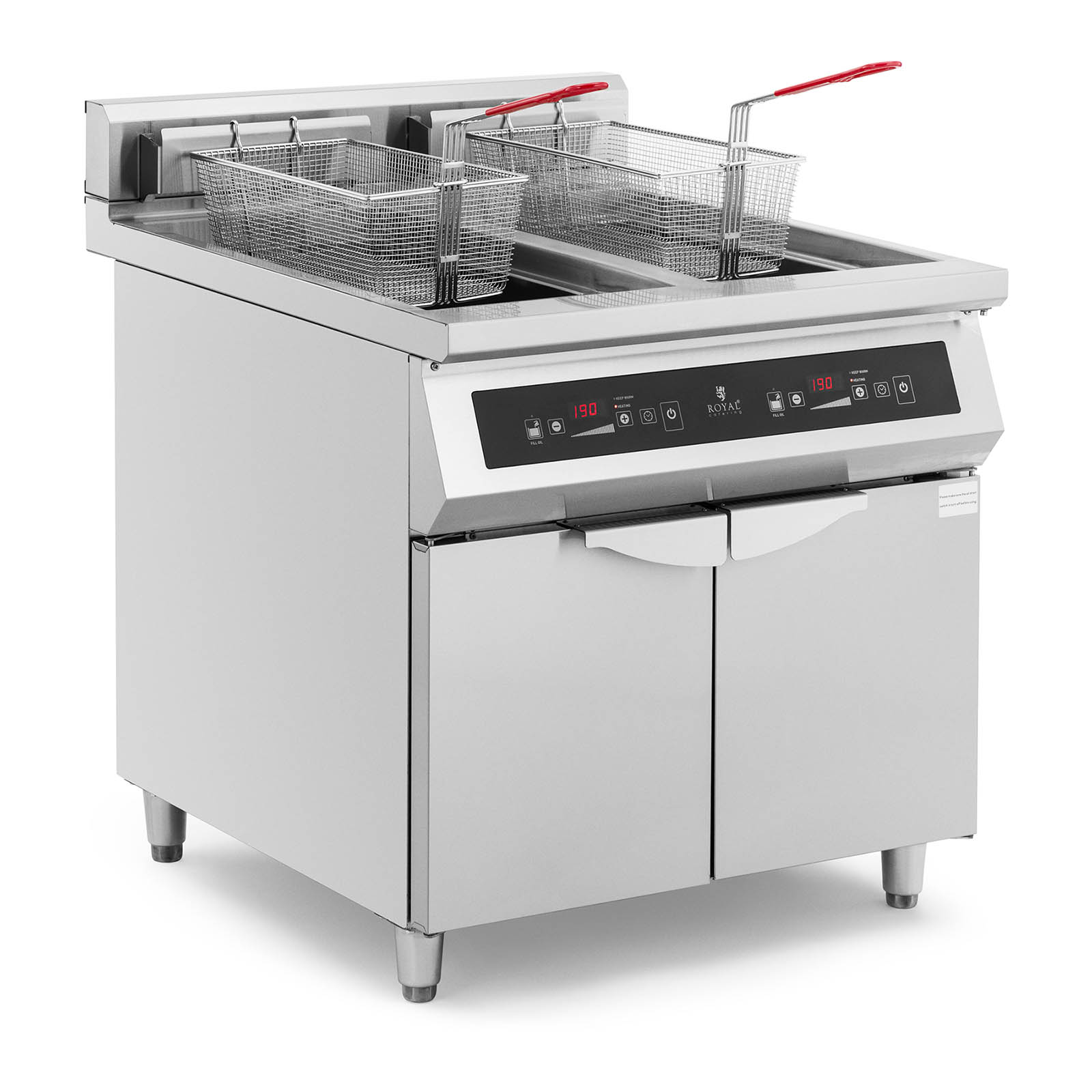 Induction Fryer - 2 x 30 L - 60 to 190 °C - Royal Catering