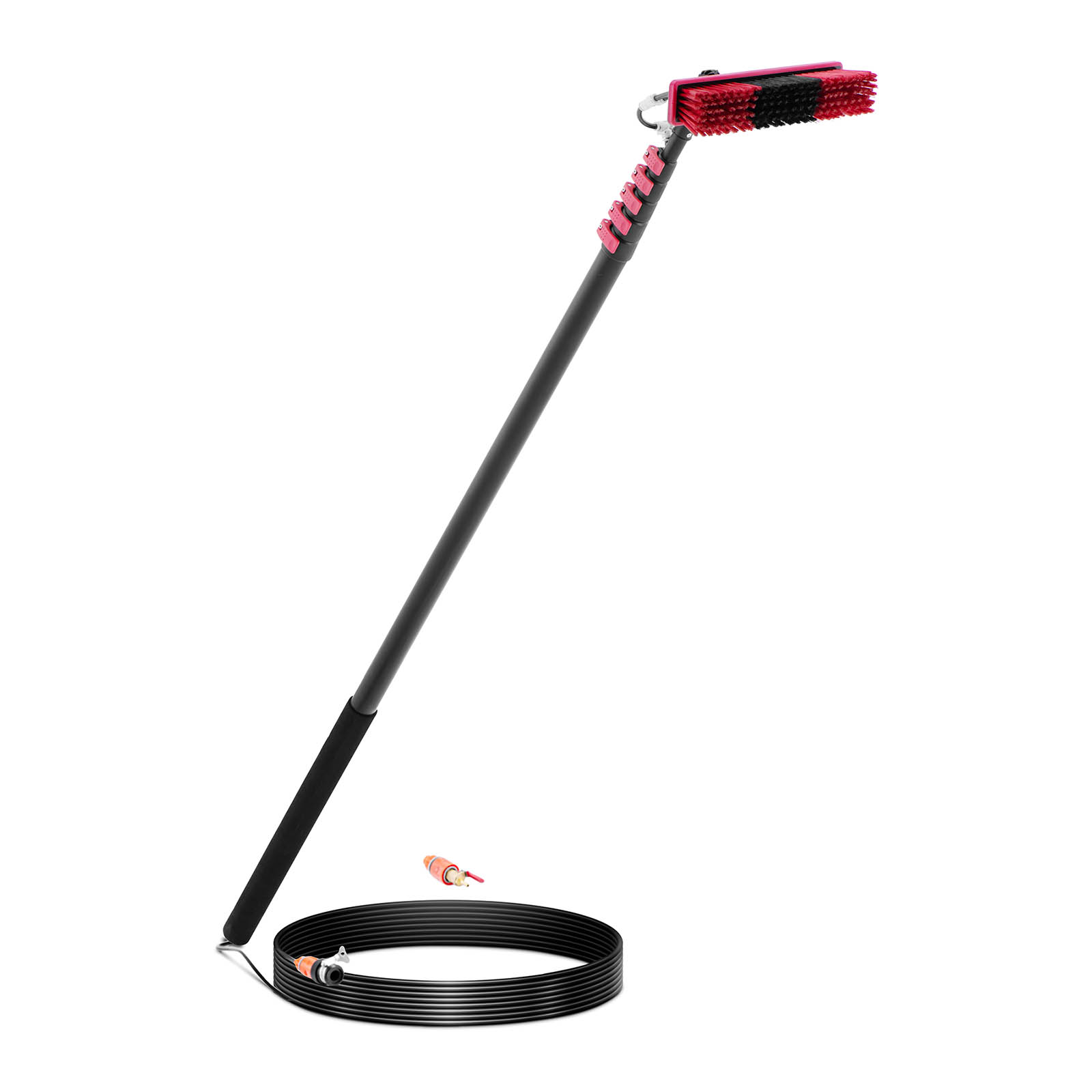 Telescopic Brush - with water connection - for solar panels and windows - 1820 - 8900 mm