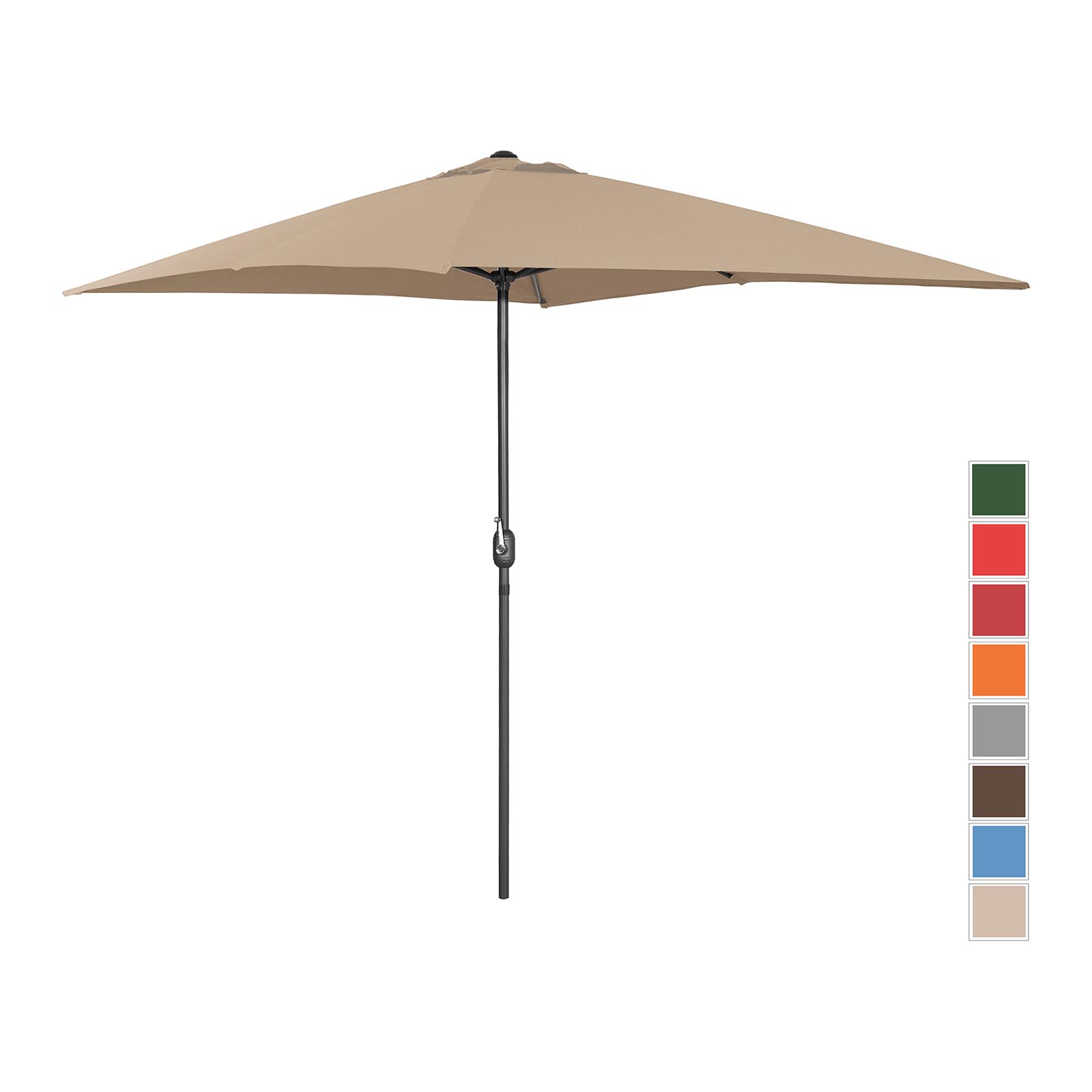 Factory second Large Outdoor Umbrella - taupe - rectangular - 200 x 300 cm