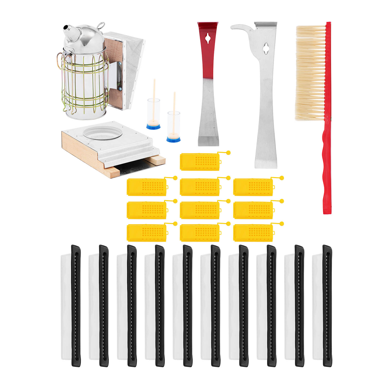 Beekeeping Starter Kit - 26 pcs - smoker - stick chisel - queen cages - insect traps - broom